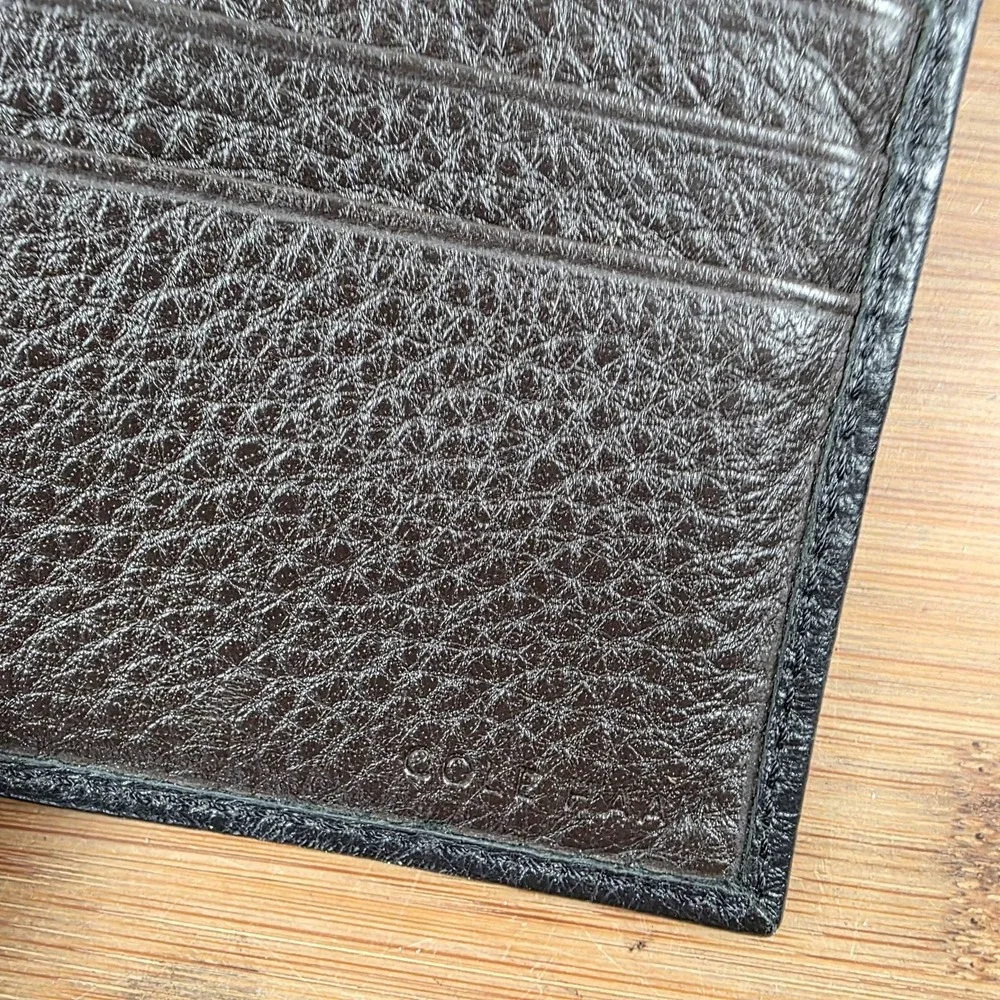 Cole Haan Wallet Mens One Size Black Leather Bifold Card Case Logo Minimalist
